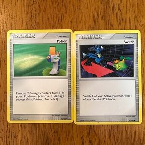 Pokemon Trainer Cards - Yellow Border (Potion & Switch)